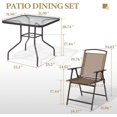 Crestlive Products 5 Piece Patio Dining Set with 4 Folding Chairs and