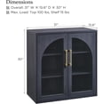 thumbnail image 2 of Glass Arched Door Sideboard Buffet Cabinet, Accent Cabinet with Adjustable Shelf, Wood Modular Credenza Storage Cabinet for Dining Room, Living Room, Entryway, Black, 2 of 8