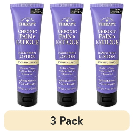(3 pack) Village Naturals Therapy Chronic Pain & Fatigue Hand & Body Lotion