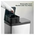 Kitchen Recycling Bins,2 x 30L Double Rubbish Bin with Lids and Plastic