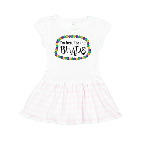 

Inktastic I m Here for the Beads Mardi Gras Gift Toddler Girl Dress