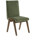 thumbnail image 4 of SAFAVIEH Couture Forrest Contemporary Velvet Solid Dining Chair, Olive Green/Walnut (Set of 2), 4 of 7