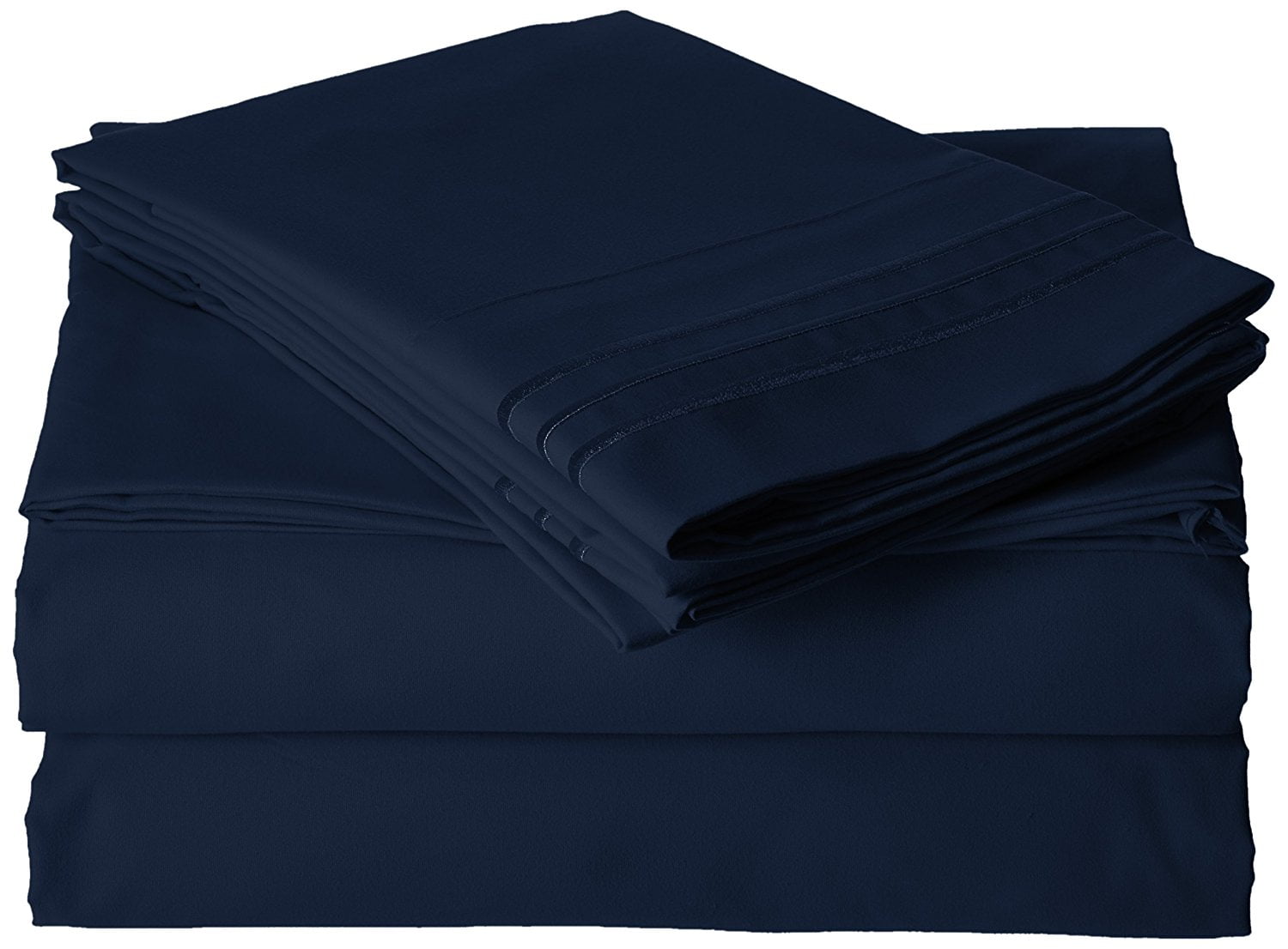 Elegant Comfort 4 Piece Bed Sheets Polyester California King Blue 1500 Thread Count