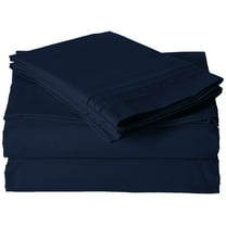 Elegant Comfort 3 Piece Bed Sheets Polyester Twin Blue 1500 Thread Count