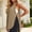 Khaki, variant on Womens Side Slit Workout Tank Tops Cotton Blend Sleeveless T Shirts Oversized Summer Casual Yoga Gym Tees Army Green XL(XL)
