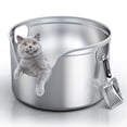 thumbnail image 1 of Bandeja higiénica Aothey de acero inoxidable para gatos XL/XXL, 1 of 7