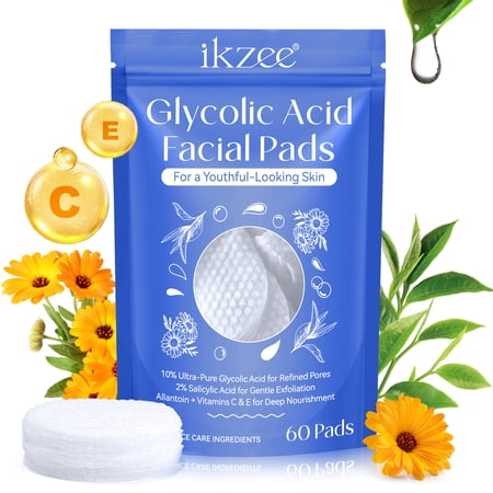 Glycolic Acid Resurfacing Pads for Face & Body - Exfoliating Pads 60 Pads