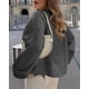 thumbnail image 2 of Suéter PRETTYGARDEN Oversize con textura suave Cuello redondo XL Gris oscuro, 2 of 8