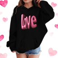 thumbnail image 2 of Lorytime Valentine Cute Hoodies for Girls Kids Long Sleeve Crewneck Sweatshirts Letters Tops with Pocket Loose Tops, 2 of 5