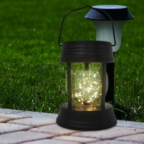 WHAMVOX  Vintage Lantern Solar Waterproof Lamp Patio Lights Outdoor Lanterns Black