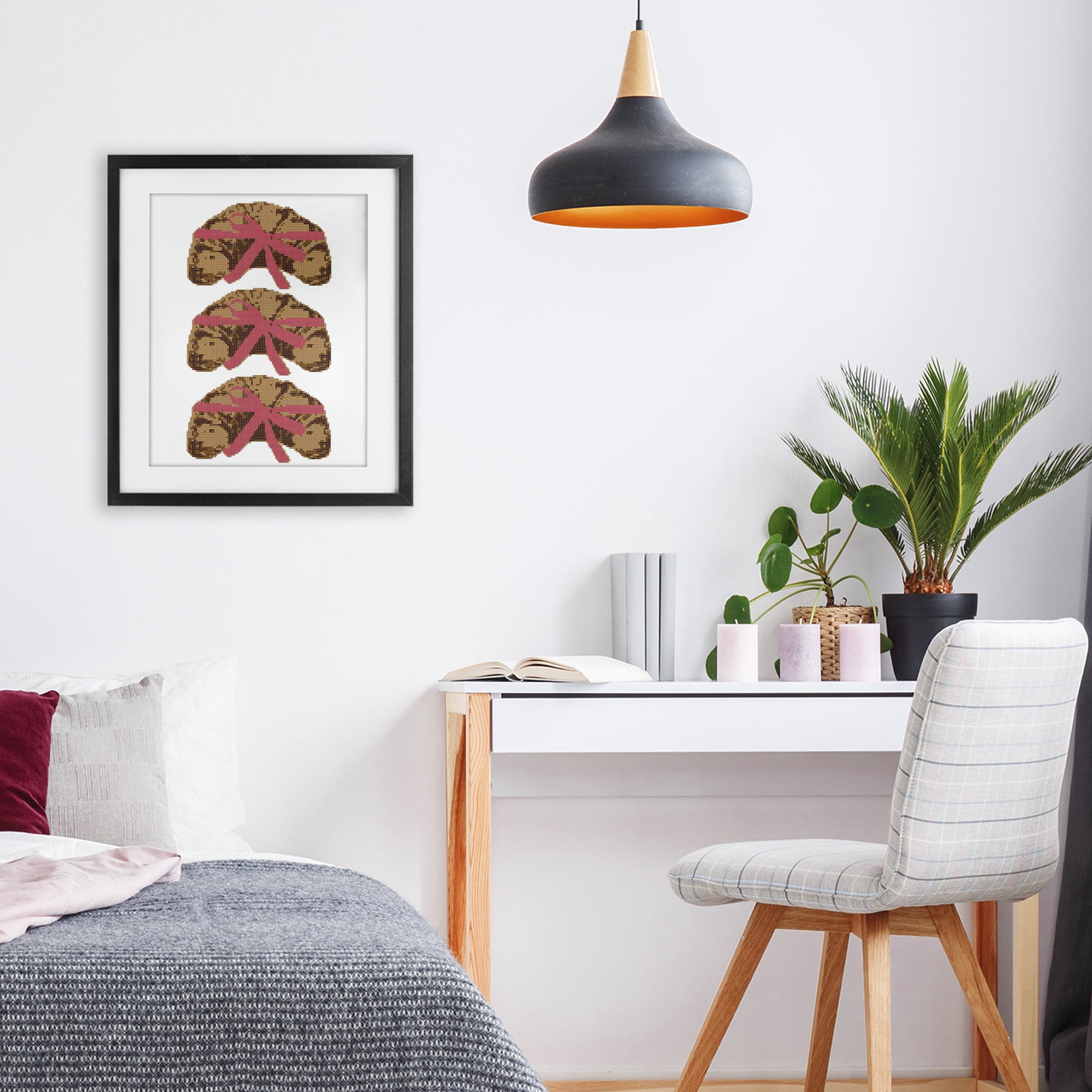 Stupell Industries Trio of Ribbon Croissants Black Framed Print Under Glass, design by Lil' Rue