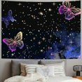 thumbnail image 2 of SHERONV Butterfly Tapestry for Wall Decor,Fantasy Purple Butterflies Tapestries,Black Night Sky Wall Hanging Blanket for Bedroom Living Room Dorm Party Decorations 60x40 Inches 60x50inch, 2 of 6