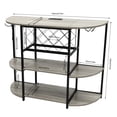 thumbnail image 2 of 1 PCS 120*40*91cm/47.24*15.75*35.83in Gray Wine Rack Table with LED Light & Outlet, Modern Coffee Bar Cabinet Floor Table, 2 of 13