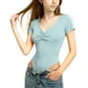thumbnail image 4 of Camiseta deportiva informal de manga corta con cuello en V de color liso para niños, top de poliéster para niños, 4 of 5