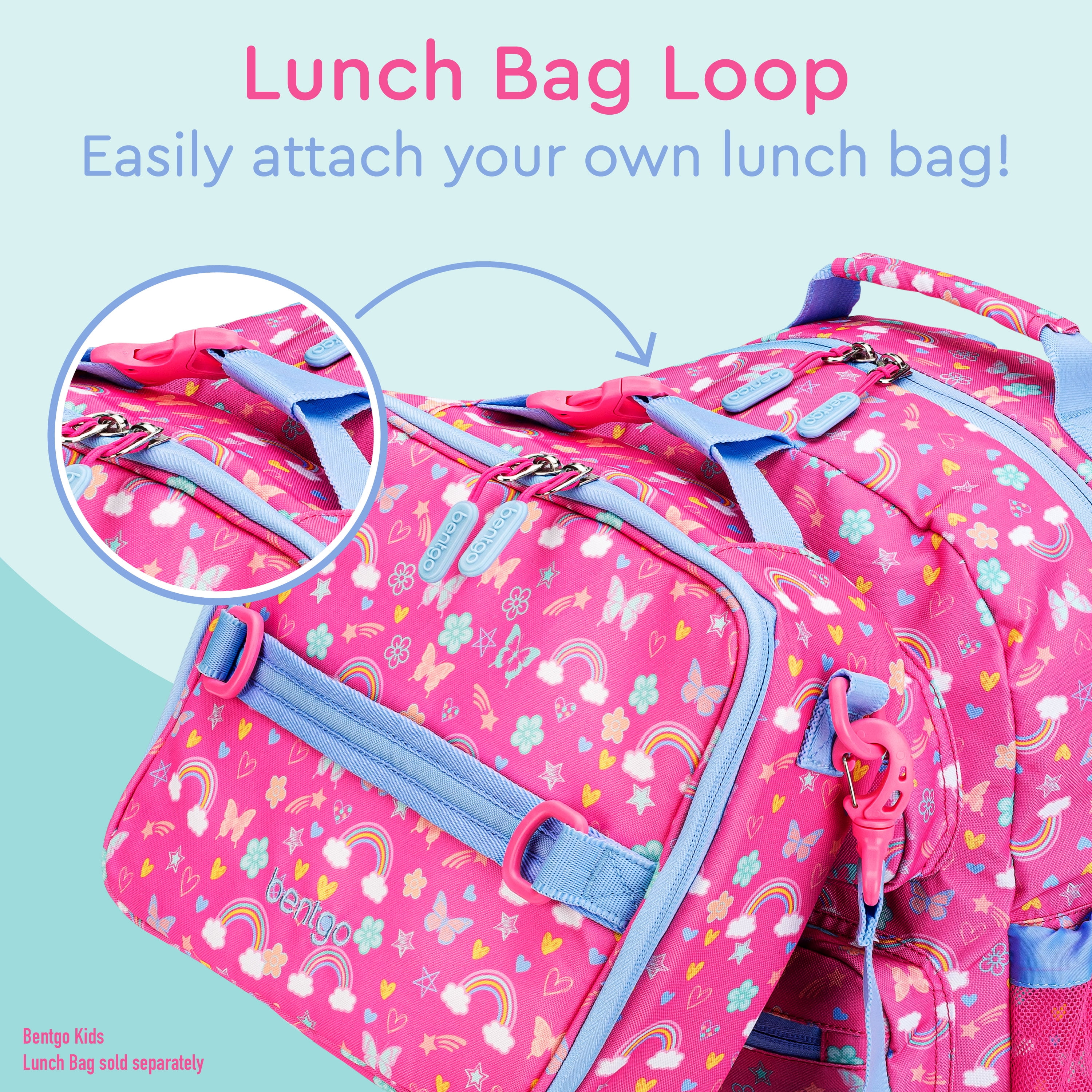  Bentgo® Kids Backpack - Lightweight 14” in Unique Prints for  School, Travel, & Daycare Roomy Interior, Durable Water-Resistant Fabric,  Loop Lunch Bag (Bug Buddies)