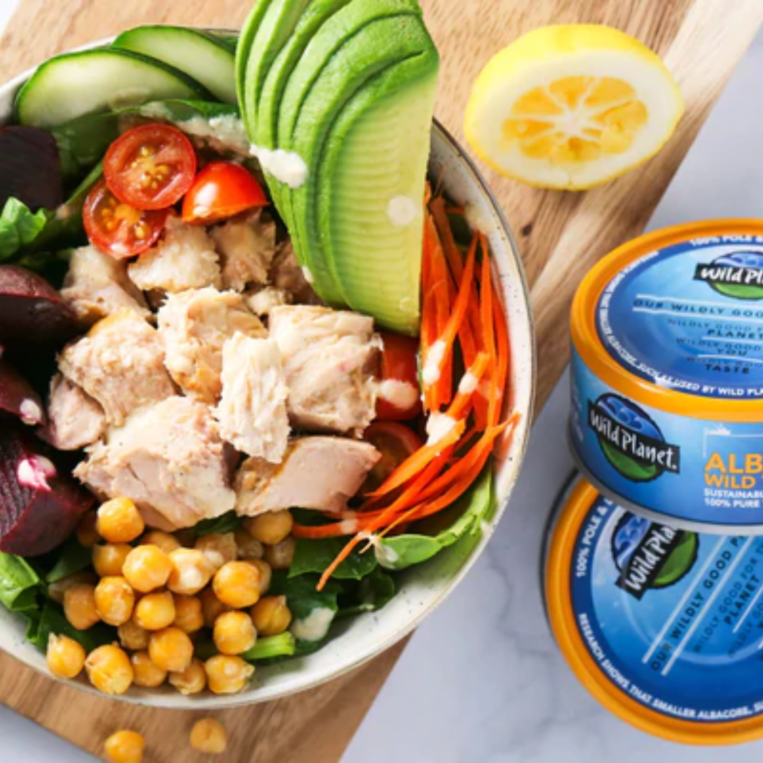 Wild Planet Albacore Wild Tuna 5oz Cans, Sea Salt White Tuna Steak Gluten Free DHA Omega 3 Keto & Paleo Friendly Ready to Eat Fish Gourmet Great for Salad Pasta or Entrée with Savory Flavor Pack of 6
