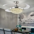 thumbnail image 2 of Datingday 42” Crystal Ceiling Fan Light Retractable Blades Remote Control 3 Speeds 3 Colors, 2 of 6