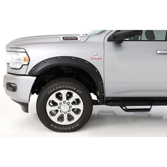 Bushwacker by RealTruck Pocket/Rivet Style Front & Rear Fender Flares | 4-Piece Set, Black, Smooth Finish | 40972-02 | Compatible with 2015-2020 GMC Canyon w/ 6.2' Bed (Excludes ZR2 Models)