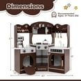 thumbnail image 3 of Honeyjoy Corner Kitchen Playset with Coffee Machine Oven Microwave Washing Machine Brown, 3 of 10