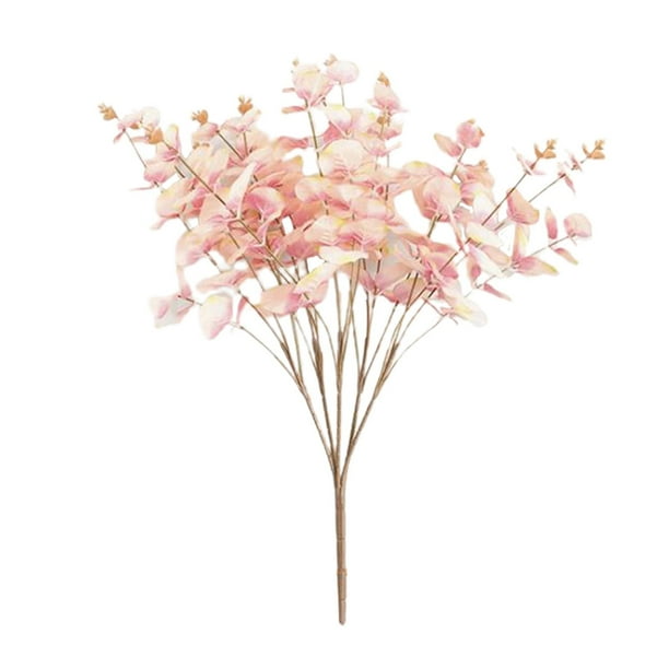 Eucalipto artificial Colco 20 tallos secos para arreglos florales boda decoración hogar vegetación fal Rosado