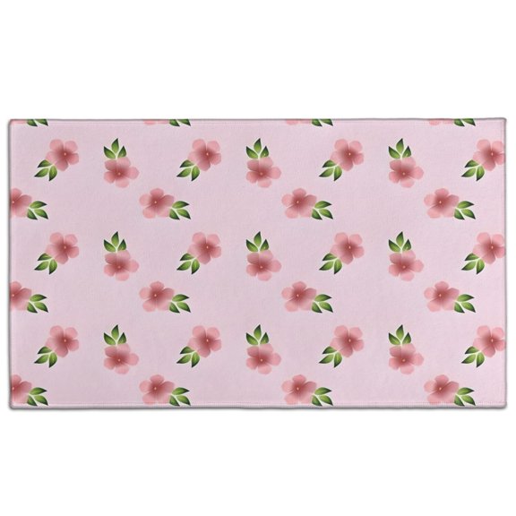Pioneer Flower Floral Print Pattern Door Rugs,Washable Non Slip Door Mats Indoor,Decorative Door Mats,Entry Mat Indoor for Entrance,Bedroom,Kitchen,Bathroom,17"x30"