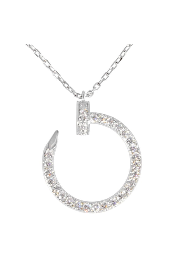 Pre-Owned Cartier Juste un Clou Necklace Diamond 18KWG 5.8g White Gold 45cm Women's (Good)