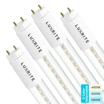 Luxrite 4FT T8 LED Tube Light, Type A B, 18W=32W, 3 Colors  4000K  5000K 6500K, Single and Double End Powered, Plug and Play or Ballast Bypass, 2340 Lumens, F32T8, Frosted Cover, UL, DLC 4-Pack