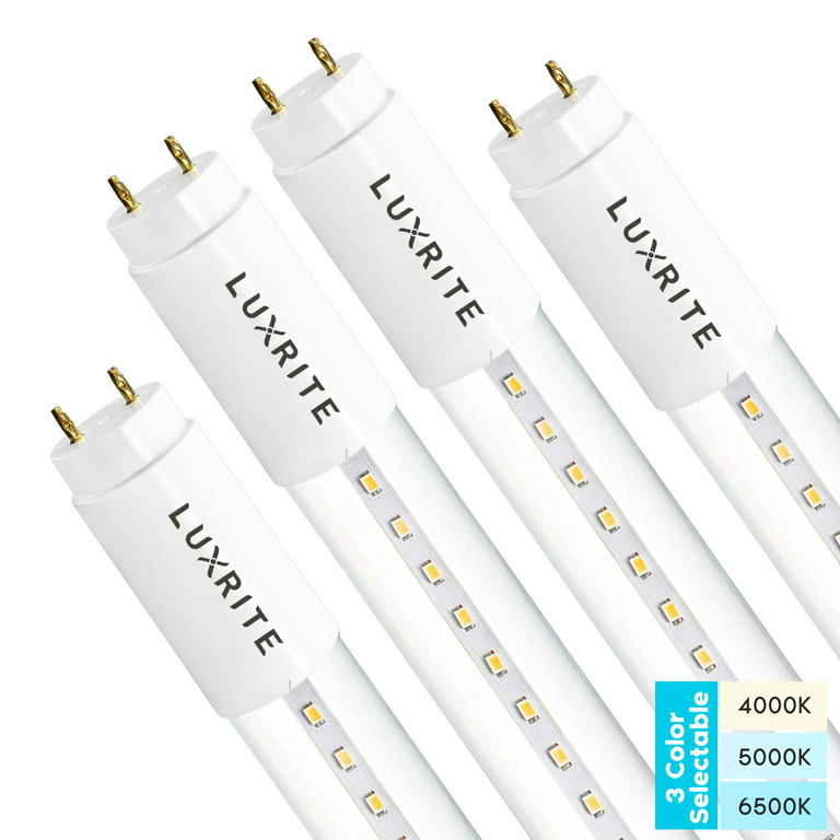 Kvalifikation Aftensmad Michelangelo Luxrite 4FT T8 LED Tube Light, Type A+B, 18W=32W, 3 Colors 4000K 5000K  6500K, Single and Double End Powered, Plug and Play or Ballast Bypass, 2340  Lumens, F32T8, Frosted Cover, UL, DLC