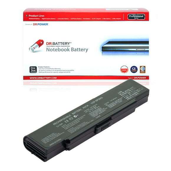 DR. BATTERY - Replacement for Sony VAIO PCG-5J2L / PCG-5L2L / PCG-7111L / PCG-7112L / PCG-7113L / PCG-7131L / PCG-7133L / PCG-7Z1L / PCG-7Z2L / PCG-8Y2L / VGN-CR490 / VGN-NR498E / VGP-BPS9