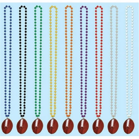 Partypro 50999-O Beads W/Football Medallion - Orange