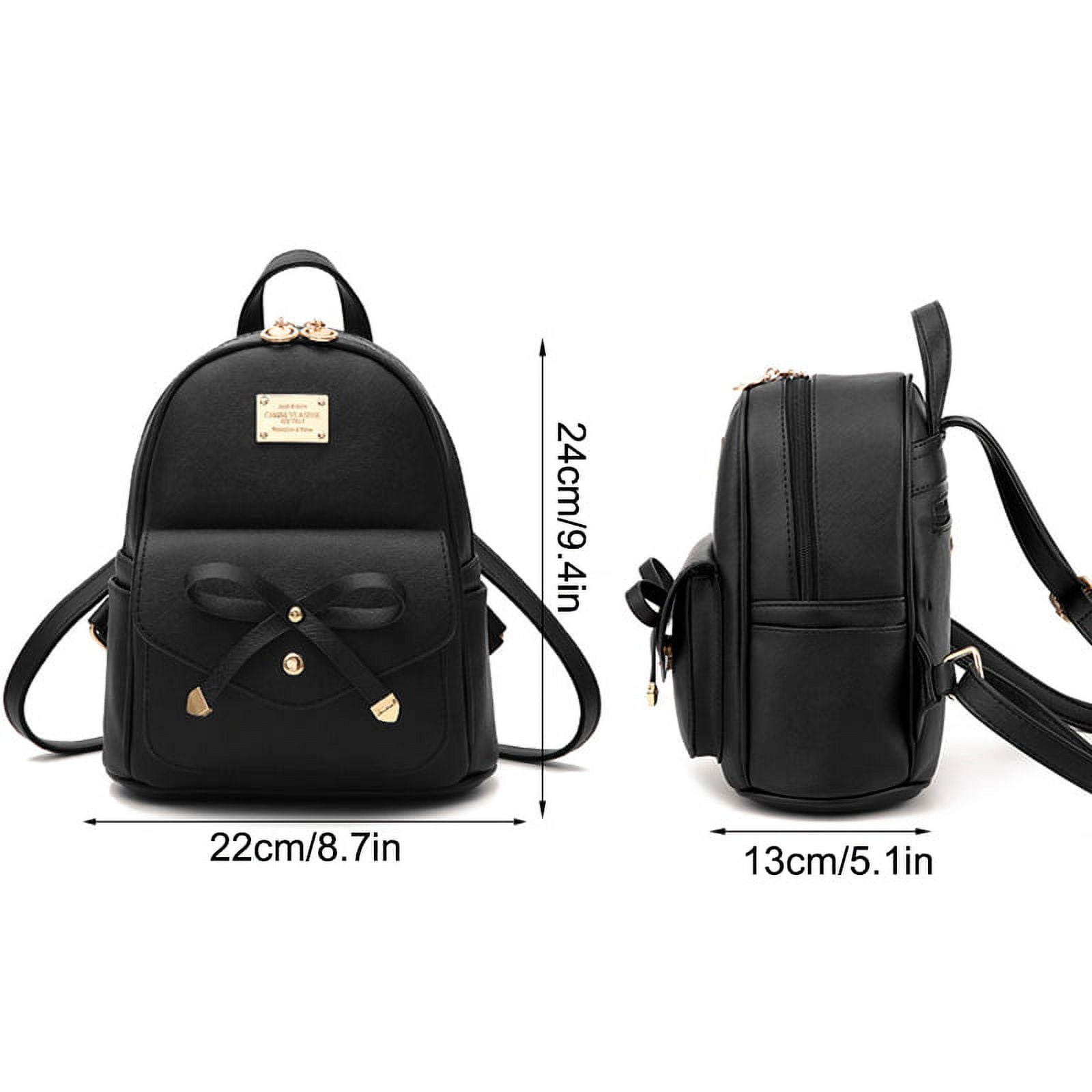 Women Mini Backpack Fashion Bowknot Cute Casual Daypack Faux 
