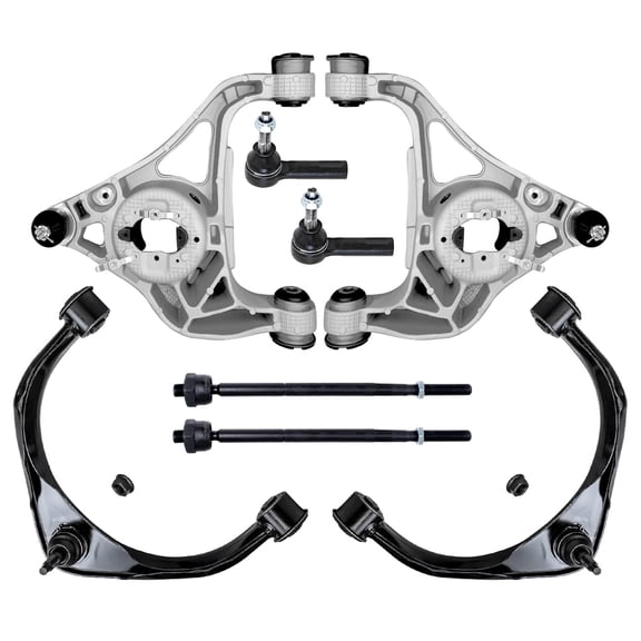Detroit Axle - RWD 8pc Front Ends Kit for 2013-2018 Ram 1500, 2019-2024 1500 Classic, 4 Lower & Upper Control Arms with Ball Joints 4 Inner Outer Tie Rods Replacement