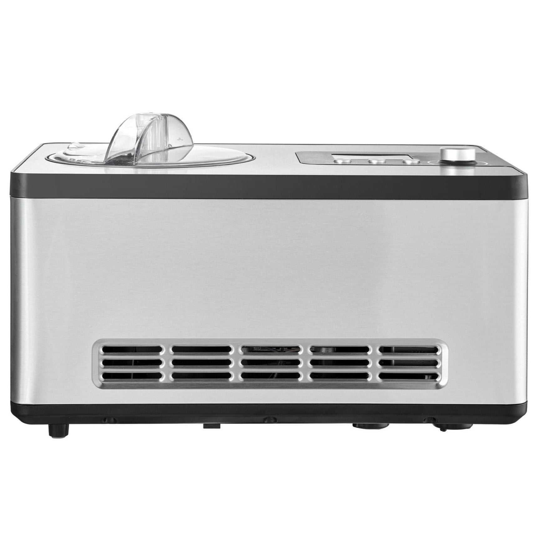 Ice Cream Maker with Compressor, 2 Quart No Pre-freeze, Fruit Yogurt Sorbet Maker, 3 Modes, LCD Display & Timer, Stainless Steel Gelato Machine, Silver