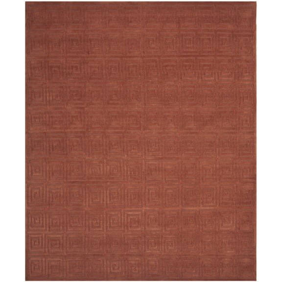SAFAVIEH Tibetan Lloyd Geometric Wool Area Rug, Rust, 6' x 9'