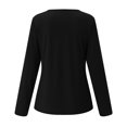 thumbnail image 4 of Wuphunn Long‑Sleeve Fitted‑Basic V‑Neck Casual Everyday T‑Shirts for Women Black 2XL, 4 of 9
