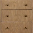 thumbnail image 2 of Hiz 29 Inch 3 Drawer Nightstand with Dual USB Ports Brass Legs Brown, 2 of 7