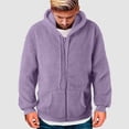 thumbnail image 5 of Men's Plus Size Casual Color Block Plush Sweatshirt Zipper Hoodie Loose Blouse Warm Coat Winter Top Blouse Slim Casual Solid Soft Top Coat Long Sleeve Hooded Sweatshirt Top Jacket, 5 of 7