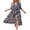 Black Floral, variant on Womens 1/2 Sleeve Beach Wedding Guest Maxi Dresses 2026 Summer Wrap V Neck Boho Floral Flowy Slit Long Dresses white Floral XL