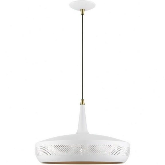 1 Light Pendant in Geometric Style-17.5 inches Tall and 17 inches Wide-Black/Antique Brass Finish Bailey Street Home 218-Bel-4829370