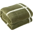 thumbnail image 4 of Chic Home  Cindy Mink Sherpa Lined Comforter Set Sheets - Green - Queen - 7 Piece, 4 of 4