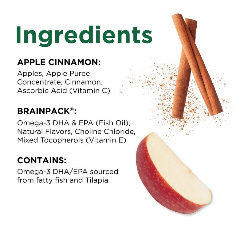 Brainiac Brain Squeezers Applesauce with Omega-3s, 'Mega Apple and