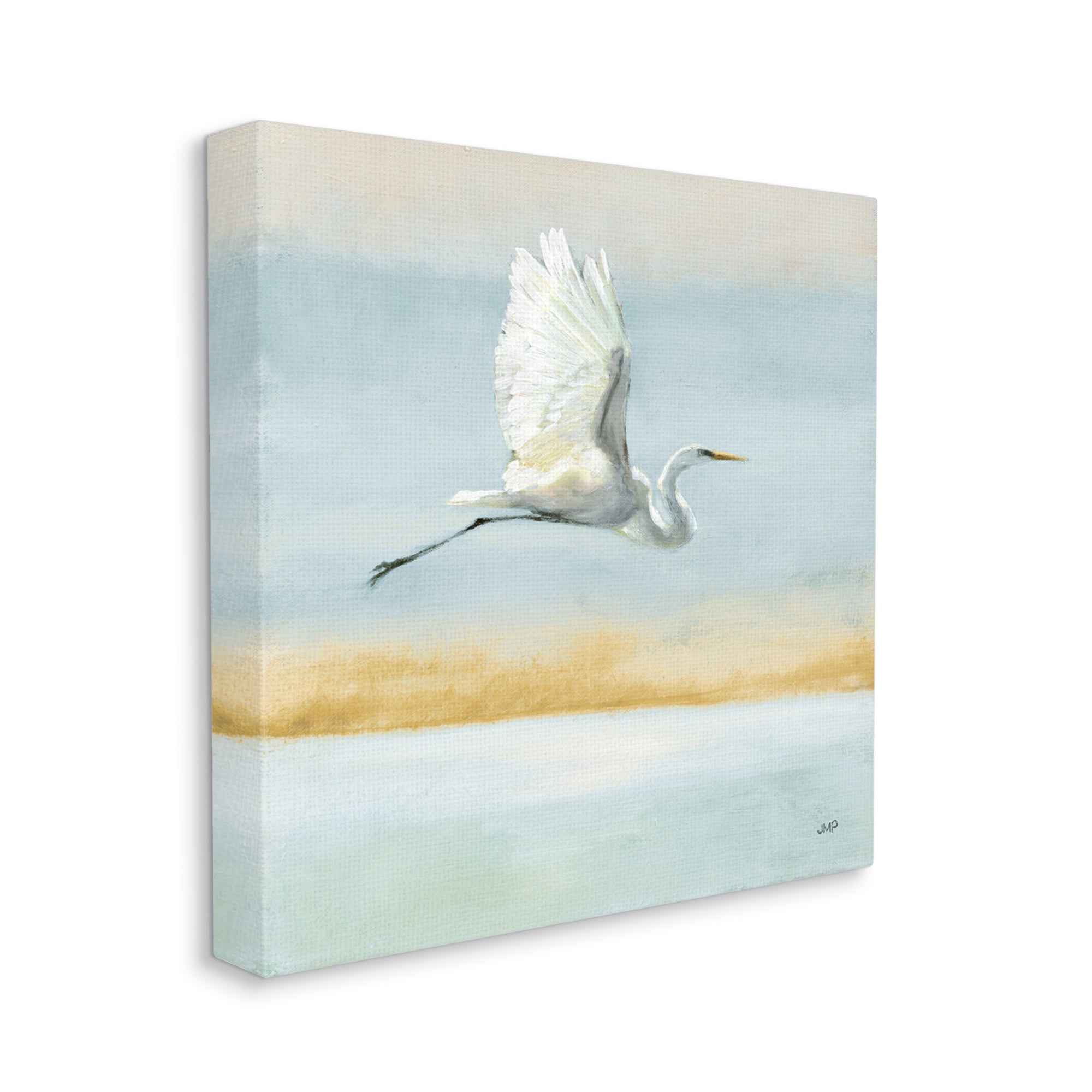 Stupell Industries Flying Heron Painting Animals & Insects Painting Gallery Wrapped Canvas Print Wall Art, 30 x 30