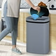 thumbnail image 2 of 13 Gallon Plastic Garbage Can  Kitchen Trash Can  Automatic Touch Free  Trash can with Lid 50 Liter Waste Bin Mute Anti-Fingerprint for Bedroom Home Office Living Room, Gray, 2 of 7