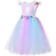 thumbnail image 5 of Vestido de unicornio con lentejuelas pastel y flores para niñas, vestido de fiesta para niñas, vestido de tul con tutú de princesa para cumpleaños de niñas, disfraces para niños, 5 of 5