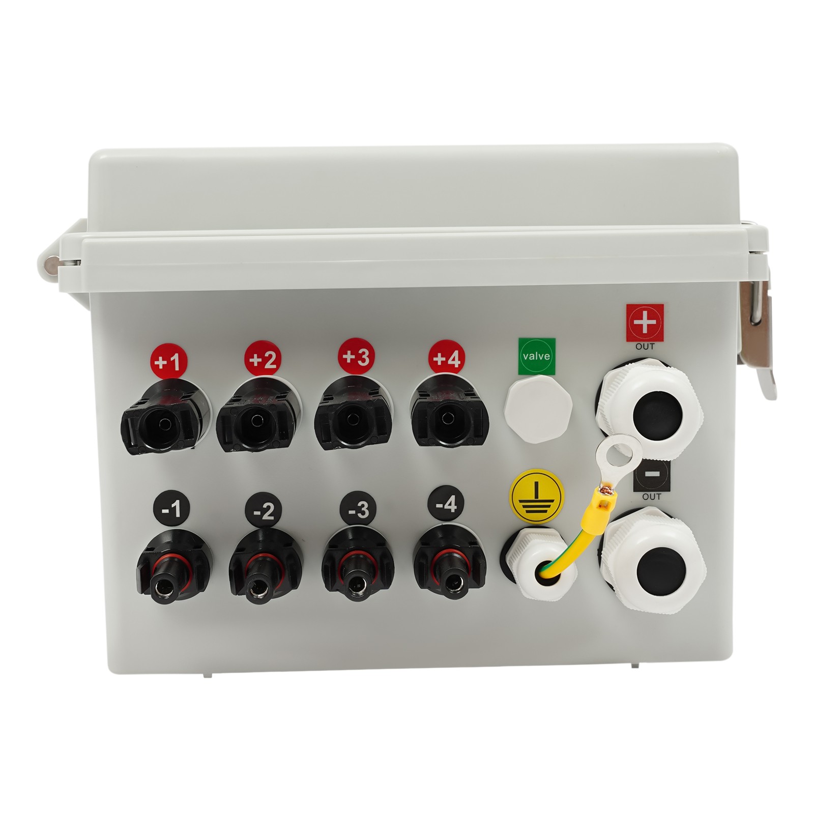 Solar Combiner Box PV Combiner 63A Circuit Breaker 4 String for Solar Panel Kit