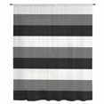 thumbnail image 2 of Grey Black White Striped Sheer Curtains 72 Inches Long, Farmhouse Stripes Light Filering Curtains, Breathable Simi Curtain Privacy Drapes for Living Room Bedroom Lightweight Window Treatment, 2 of 9