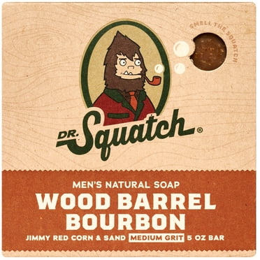 Dr. Squatch Wood Barrel Bourbon Natural Bar Soap for Men, 5 oz