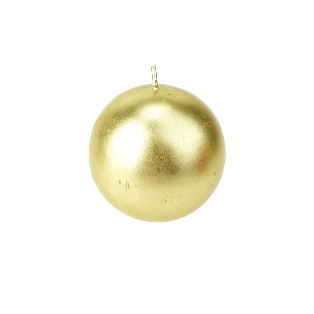 Mega Round Ball Unscented Candle, 3Inch, Gold