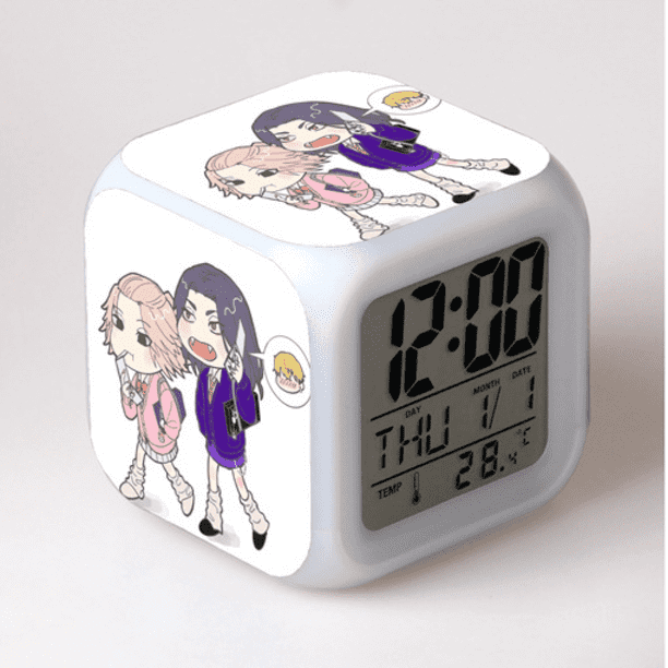 HANNTAOO Reloj despertador LED con diseño de Los Vengadores de Tokio, reloj de mesa creativo, reloj digital electrónico brillante y colorido para adultos, niñas y niños, juguete para regalo de