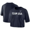 Women's Nike Navy Team USA Olympic Performance Cropped T-Shirt